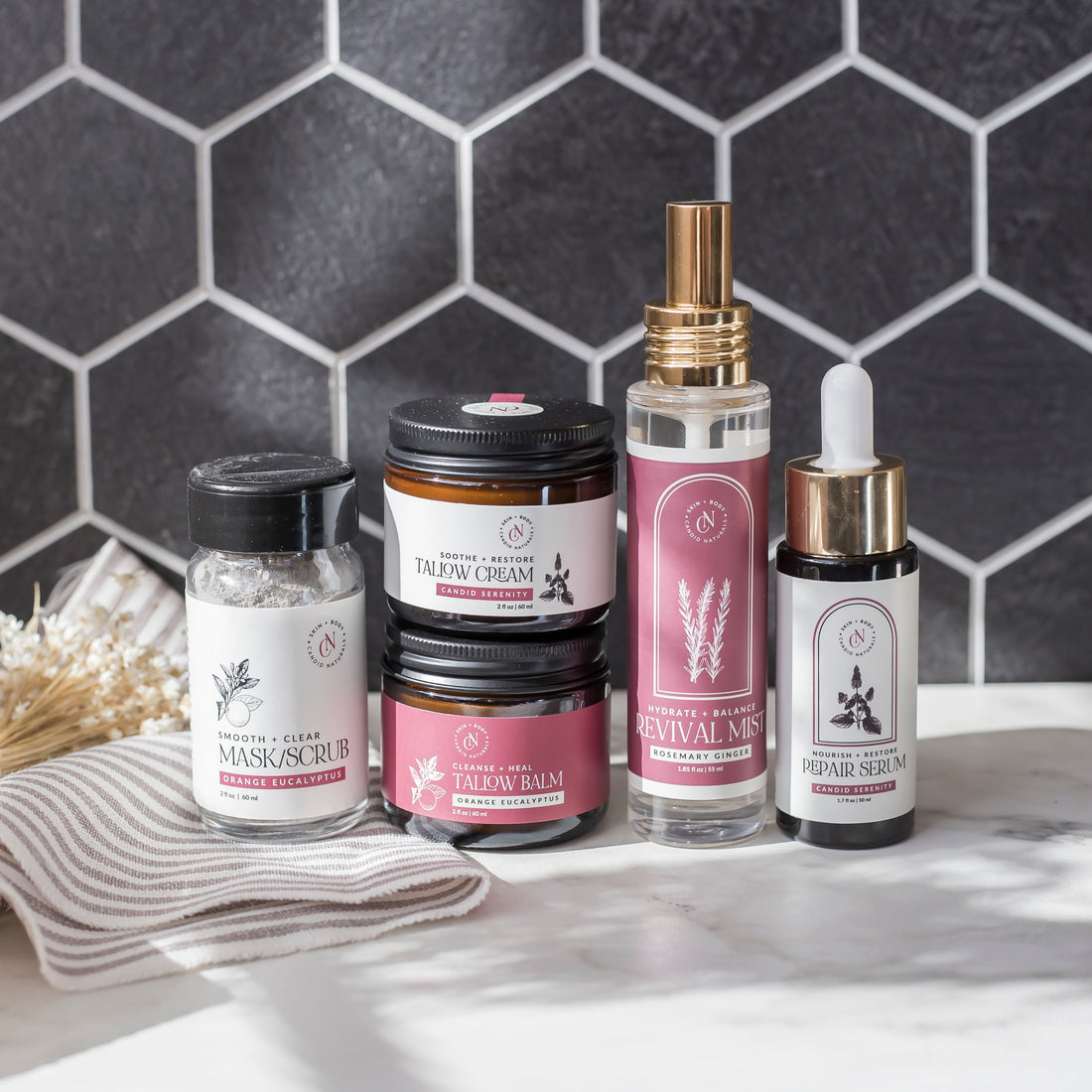 Candid Calm Bundle | 5-Pc Skincare Routine